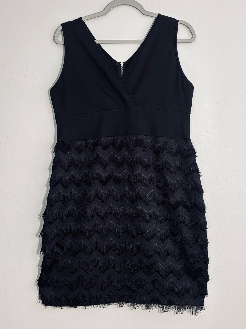 SHEIN fringed little black dress 0XL